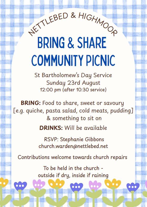 Bring & Share Community Picnic flyer